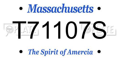 T71107S Massachusetts License Plate