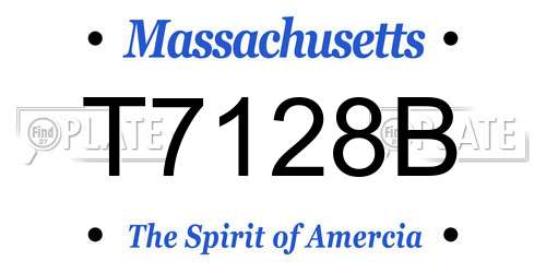 T7128B Massachusetts License Plate