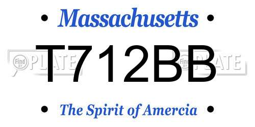 T712BB Massachusetts License Plate