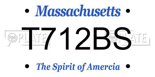 T712BS Massachusetts License Plate