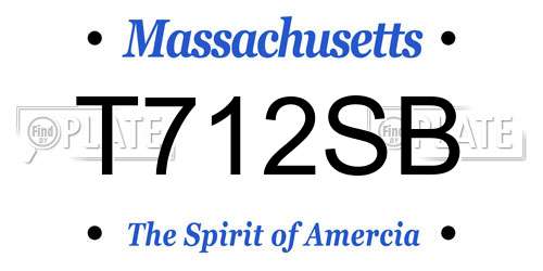 T712SB Massachusetts License Plate
