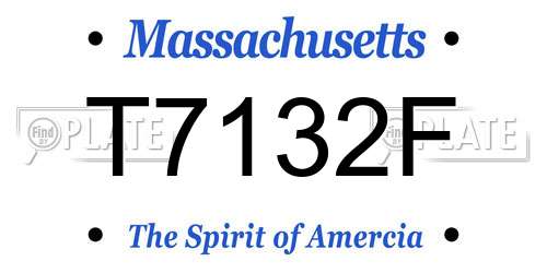 T7132F Massachusetts License Plate