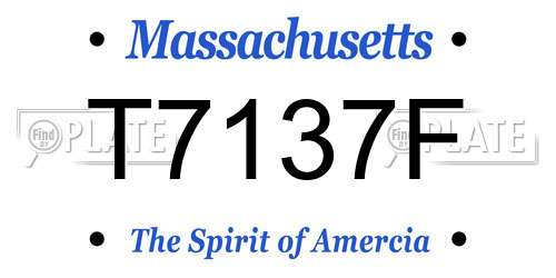 T7137F Massachusetts License Plate