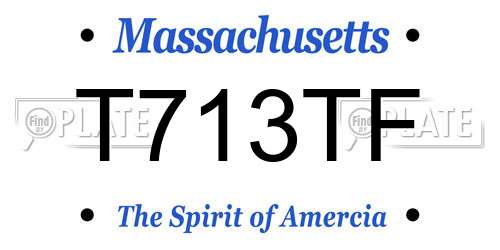 T713TF Massachusetts License Plate