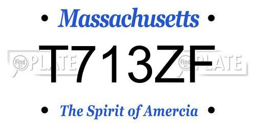 T713ZF Massachusetts License Plate