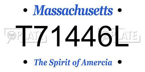 T71446L Massachusetts License Plate