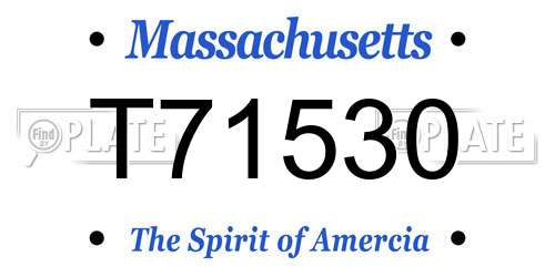 T71530 Massachusetts License Plate
