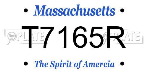 T7165R Massachusetts License Plate