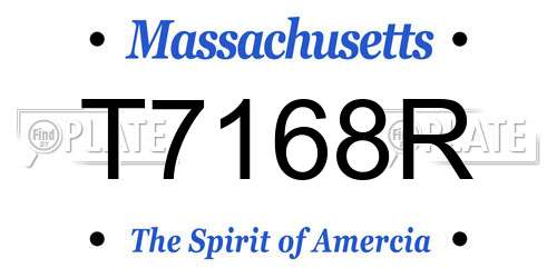T7168R Massachusetts License Plate