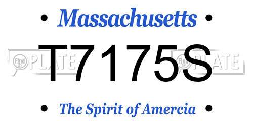 T7175S Massachusetts License Plate