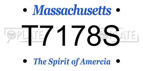 T7178S Massachusetts License Plate