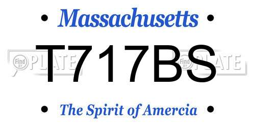 T717BS Massachusetts License Plate