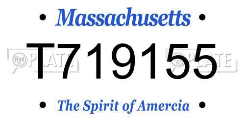 T719155 Massachusetts License Plate
