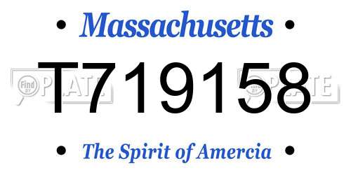 T719158 Massachusetts License Plate
