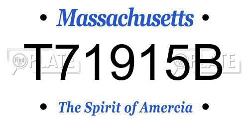 T71915B Massachusetts License Plate