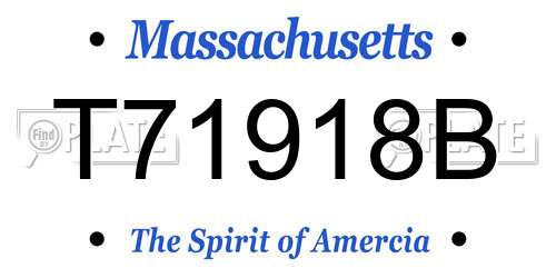 T71918B Massachusetts License Plate