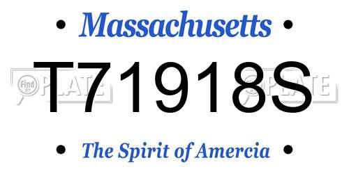 T71918S Massachusetts License Plate