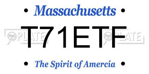 T71ETF Massachusetts License Plate