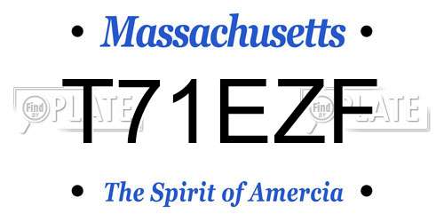 T71EZF Massachusetts License Plate