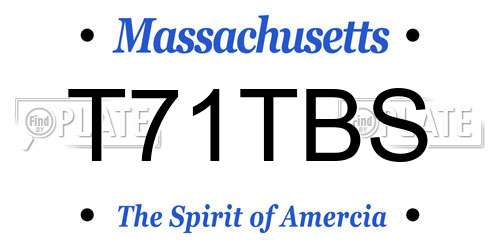 T71TBS Massachusetts License Plate
