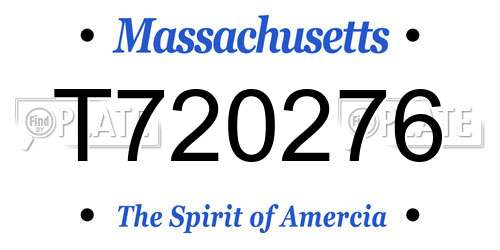 T720276 Massachusetts License Plate