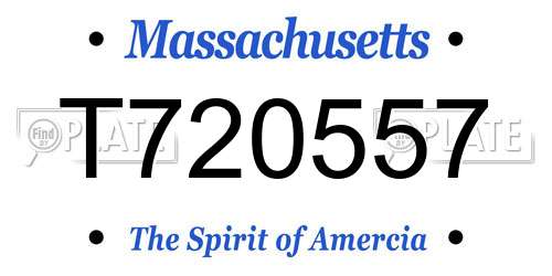 T720557 Massachusetts License Plate
