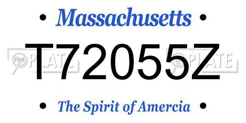 T72055Z Massachusetts License Plate