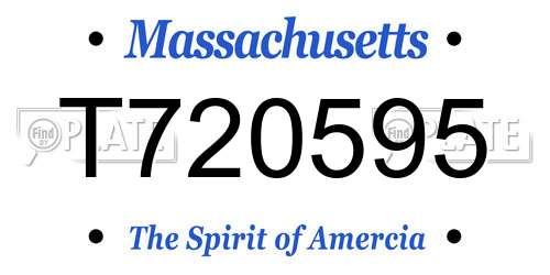 T720595 Massachusetts License Plate