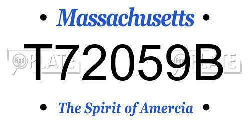 T72059B Massachusetts License Plate
