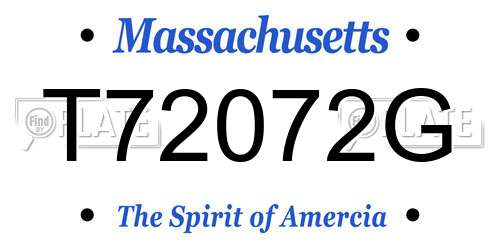 T72072G Massachusetts License Plate