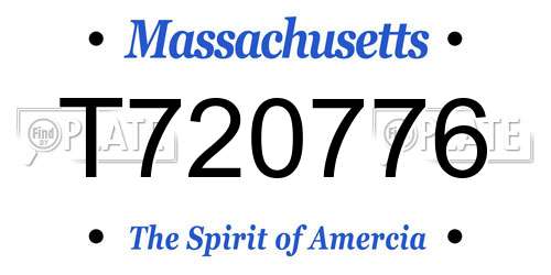 T720776 Massachusetts License Plate