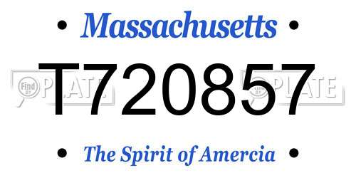 T720857 Massachusetts License Plate