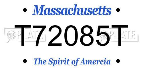 T72085T Massachusetts License Plate