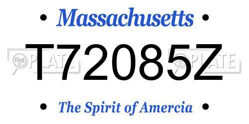 T72085Z Massachusetts License Plate