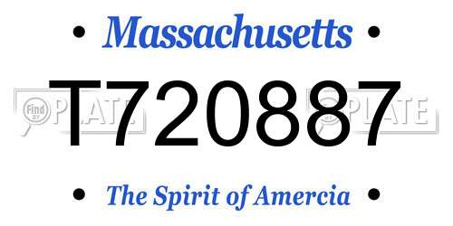 T720887 Massachusetts License Plate