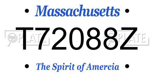 T72088Z Massachusetts License Plate