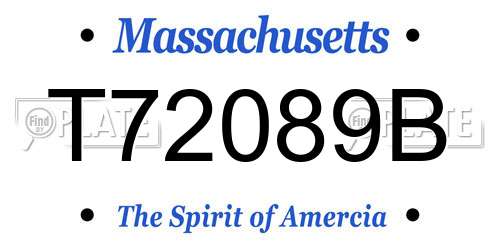 T72089B Massachusetts License Plate