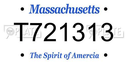 T721313 Massachusetts License Plate