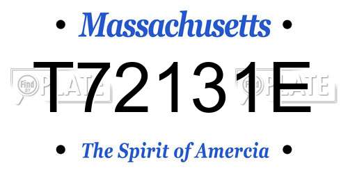 T72131E Massachusetts License Plate