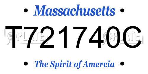 T721740C Massachusetts License Plate
