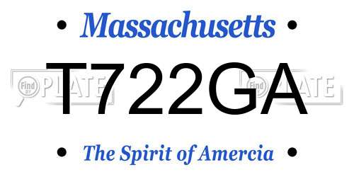 T722GA Massachusetts License Plate