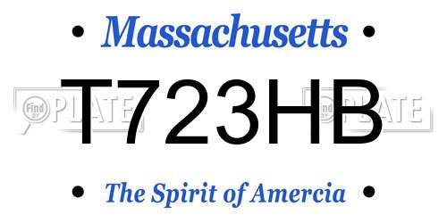 T723HB Massachusetts License Plate