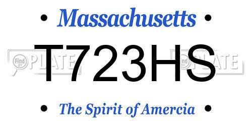 T723HS Massachusetts License Plate