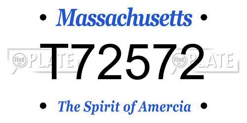 T72572 Massachusetts License Plate