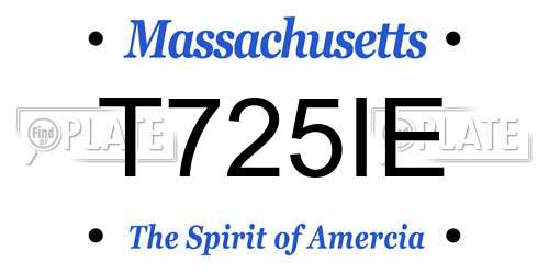T725IE Massachusetts License Plate