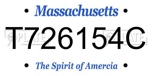 T726154C Massachusetts License Plate