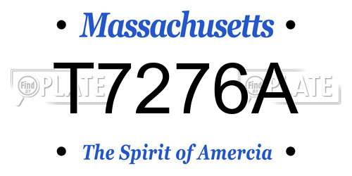 T7276A Massachusetts License Plate