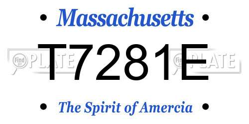 T7281E Massachusetts License Plate