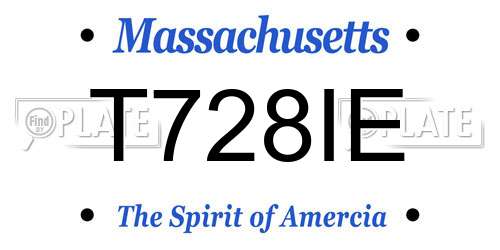 T728IE Massachusetts License Plate
