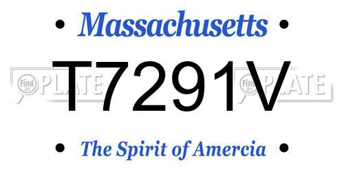 T7291V Massachusetts License Plate